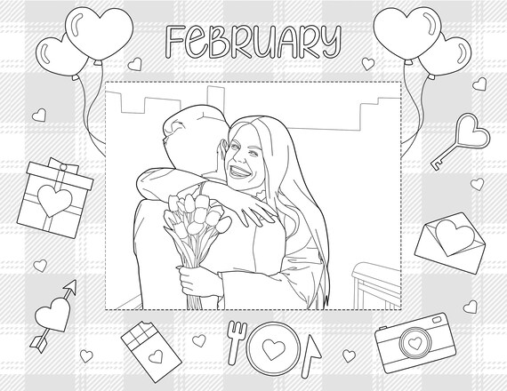Create your own custom coloring book calendar colorable calendar featuring your very own photos