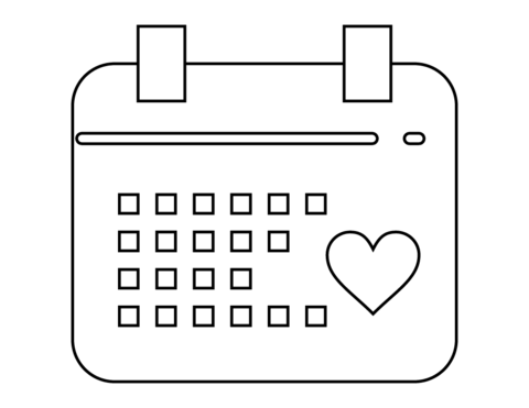 Valentines day love calendar coloring page free printable coloring pages