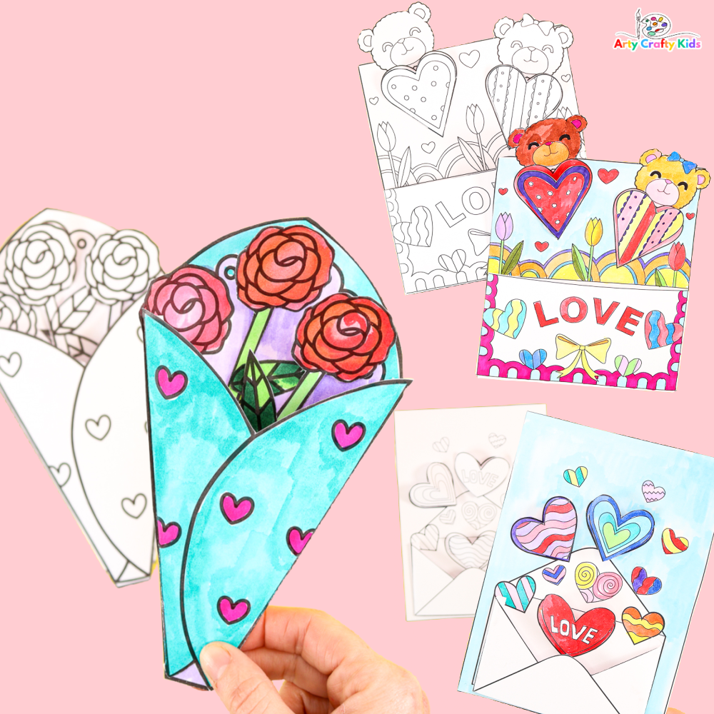D valentines day coloring pages and crafts