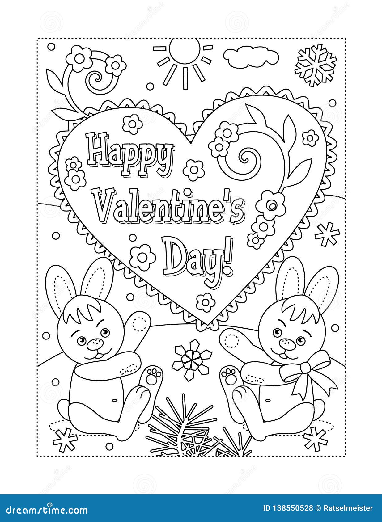 Valentines day coloring page stock vector