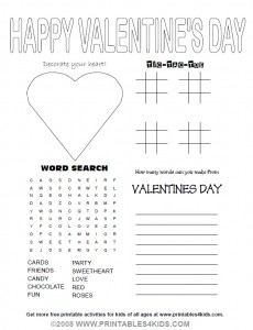 Valentines day â printables for kids â free word search puzzles coloring pages and other activities