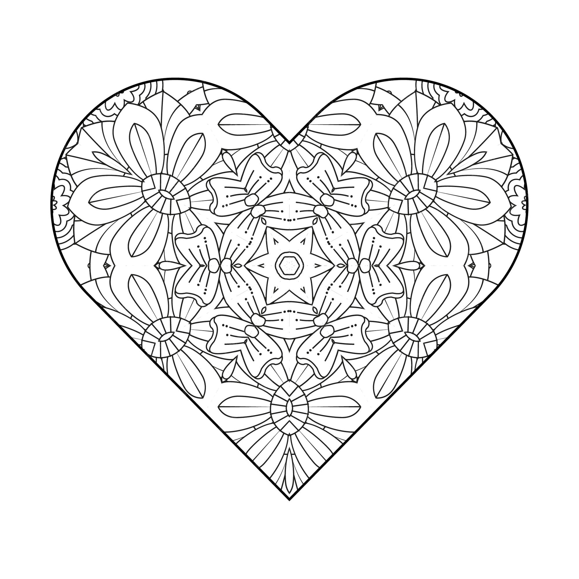 Premium vector heart coloring page valentines day coloring page adult coloring page coloring book for adults