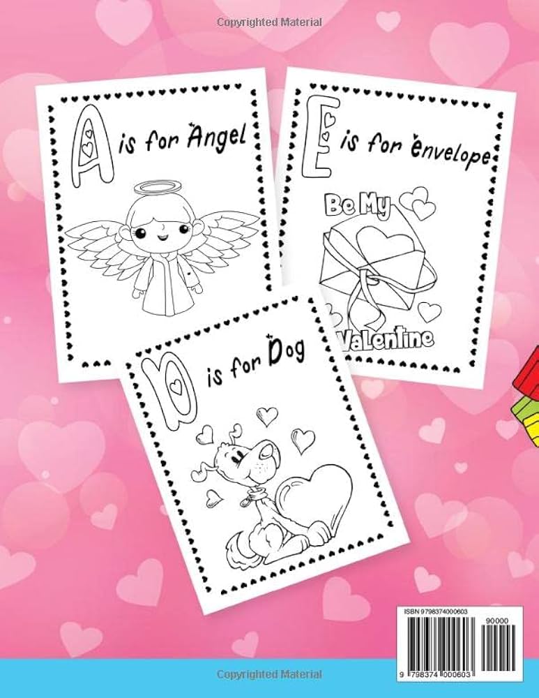 Abc valentines day coloring book cute valentines day coloring pages filled with animals hearts sweets and more alphabet coloring book for toddlers and preschool kids dyes darya books
