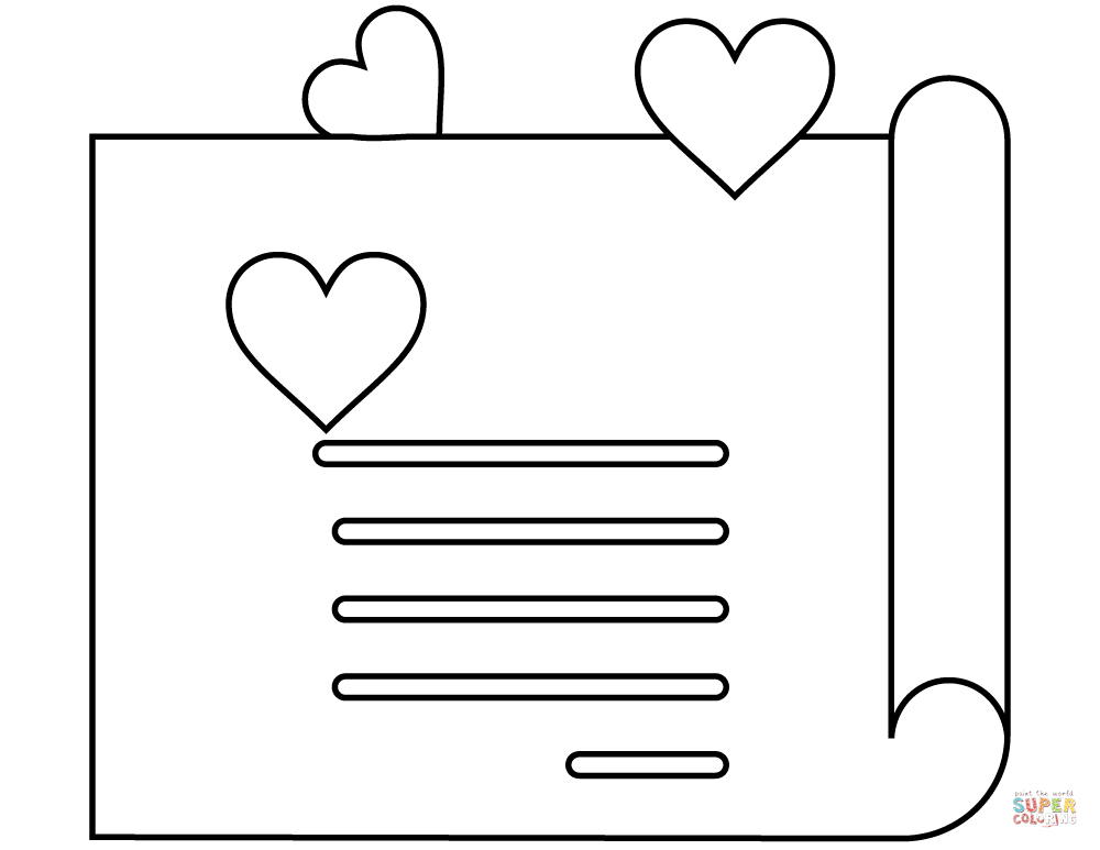 Valentines day love letter coloring page free printable coloring pages