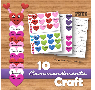 Valentines day ten mandments crafts for sunday school