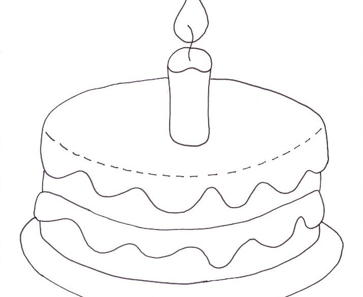 Birthday cake coloring page â wee folk art