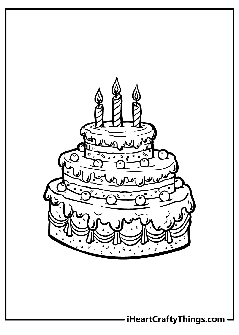Cake coloring pages free printables