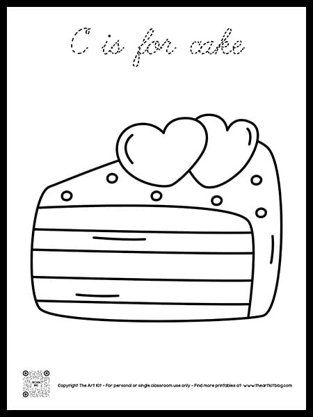 Happy birthday cake coloring pages â bubble font â the art kit