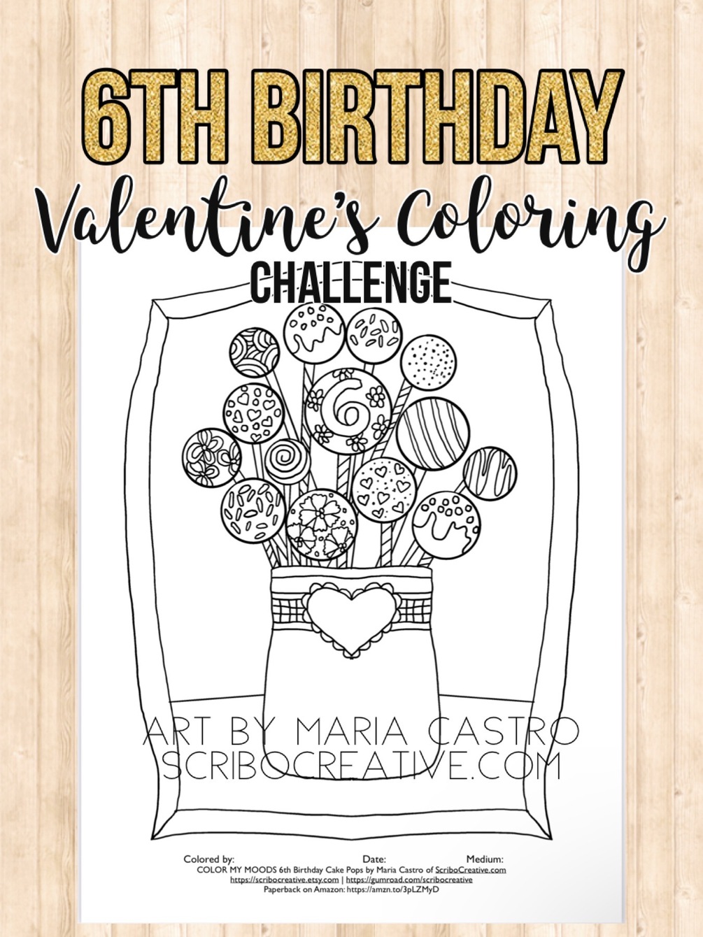 Th birthday cake pops coloring page by maria castro of