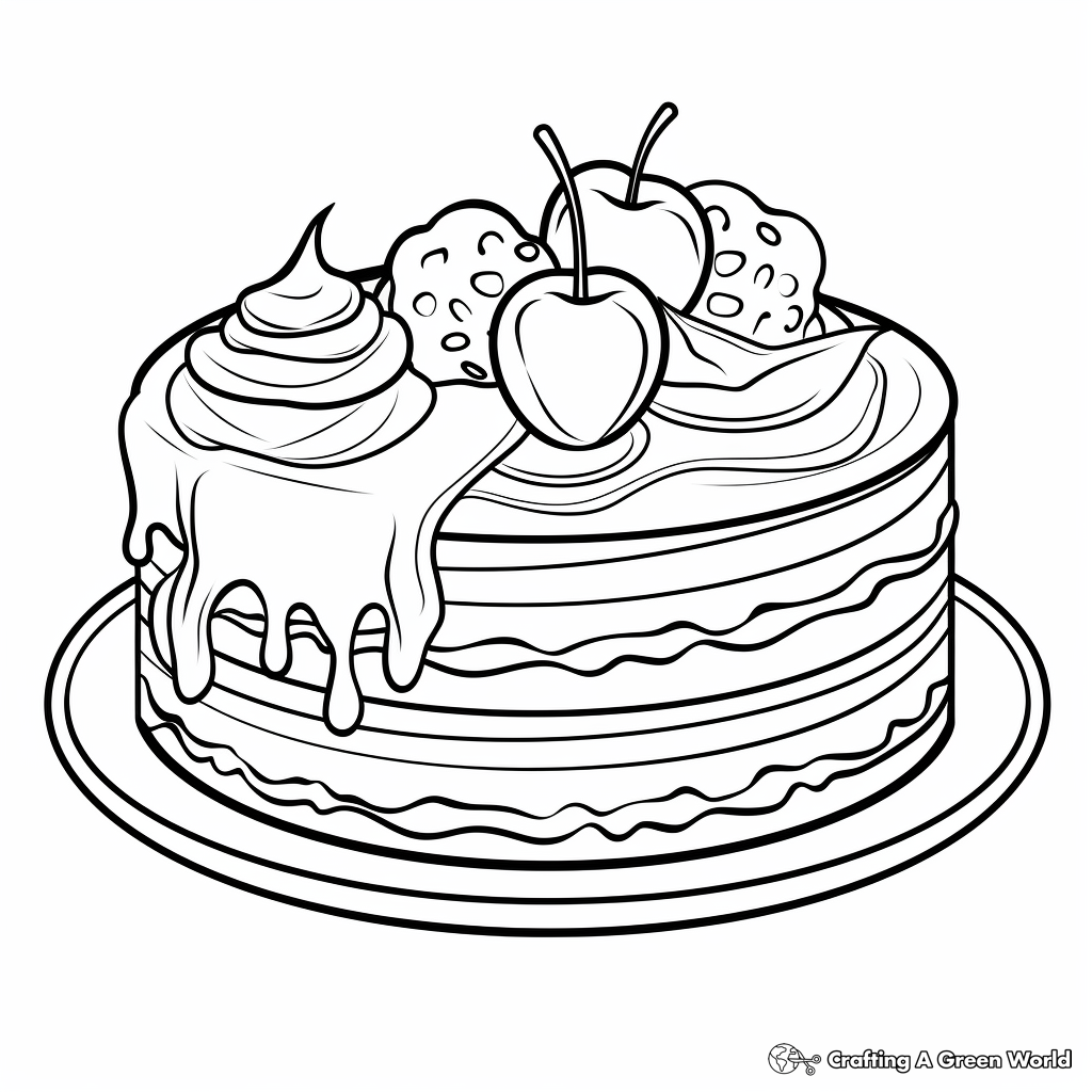 Cake coloring pages