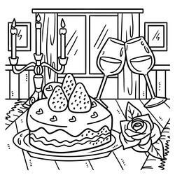 Cake coloring pages vector images over