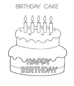 Cake and birthday cake coloring pages playing learning