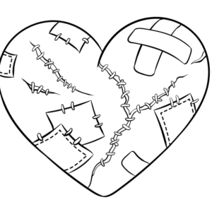 Broken hearts coloring pages printable for free download