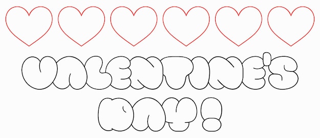 Premium vector lettering valentines day and hearts vector illustration valentine