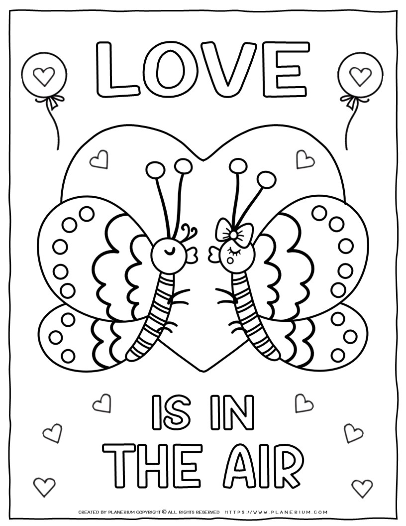 Valentines day coloring page
