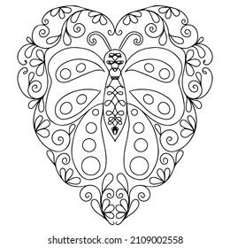 Coloring page heart form valentines day stock vector royalty free