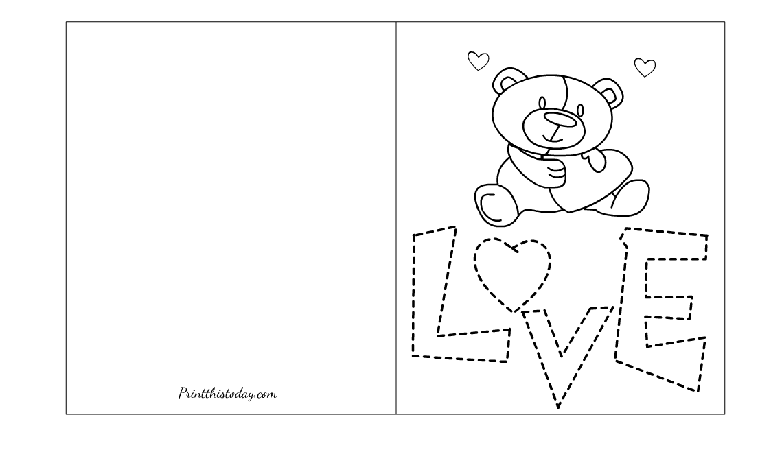 Free printable valentines day cards to color