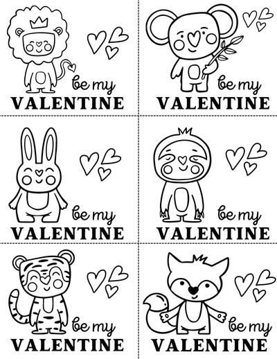 Free black and white printable valentine cards for kids