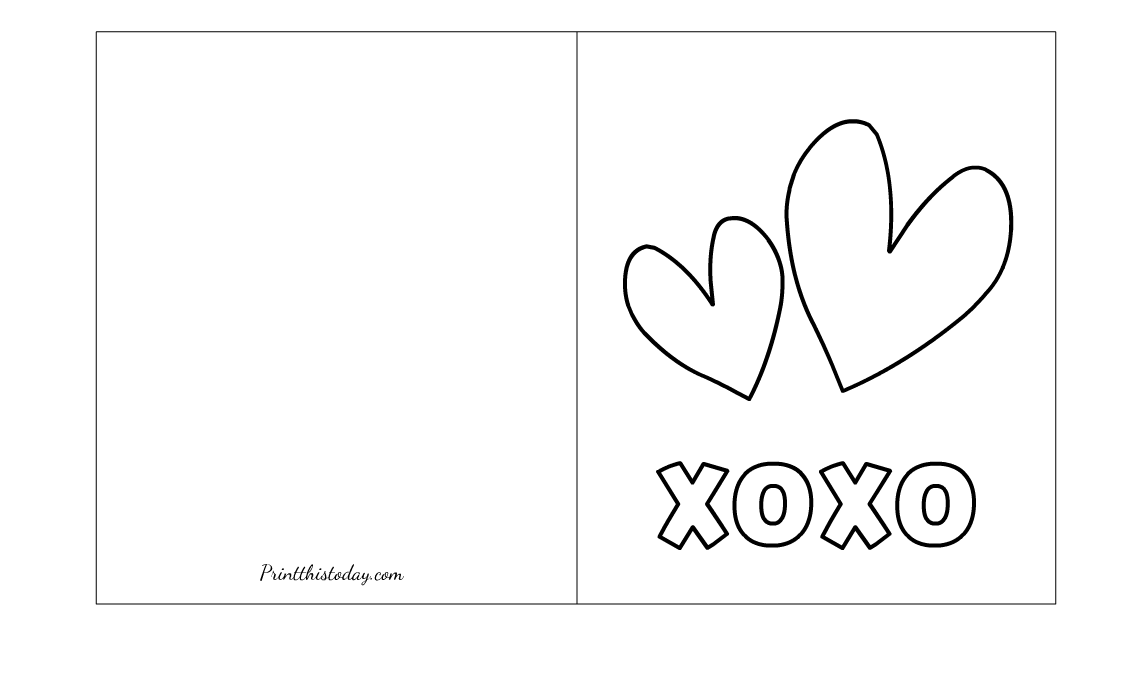 Free printable valentines day cards to color