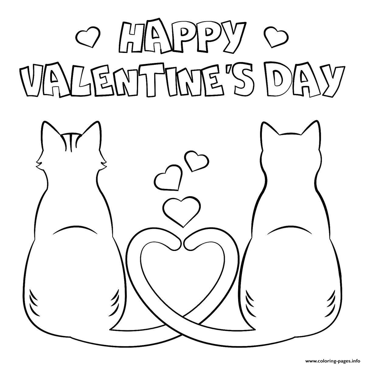 Print valentines day cats in love coloring pages valentines day coloring valentine coloring pages love coloring pages
