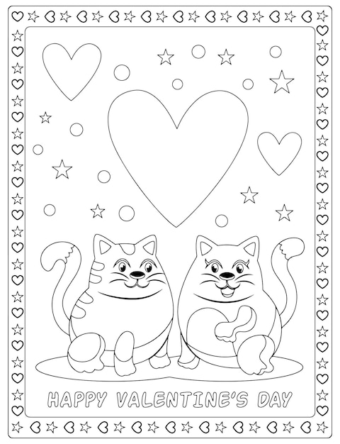 Premium vector valentines day coloring pages