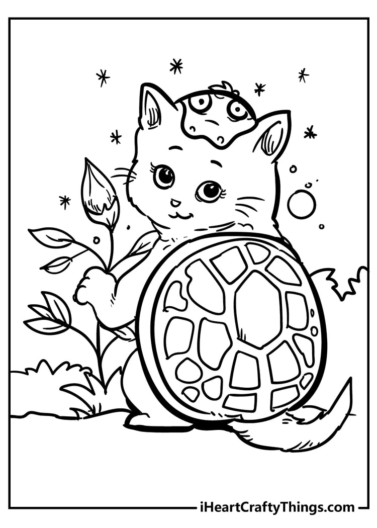 Cat coloring pages free printables