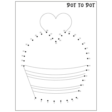 Premium vector valentines day dot to dot coloring page