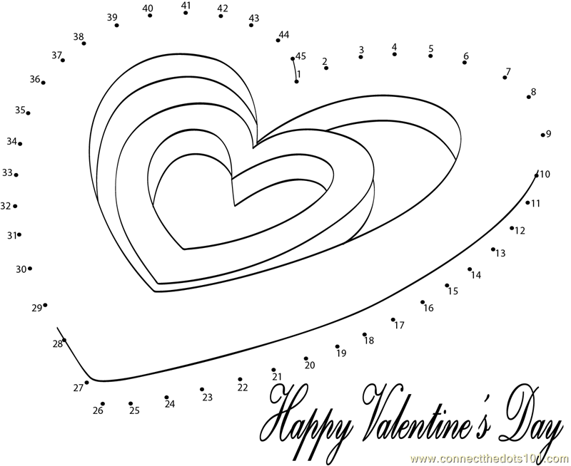 Most popular valentines day dot to dot printable worksheet