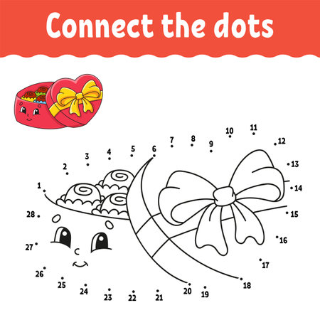 Dot to dot game draw a line valentines day for kids activity worksheet coloring book with answer cartoon character vector illustration royalty free svg cliparts vectors and stock illustration image
