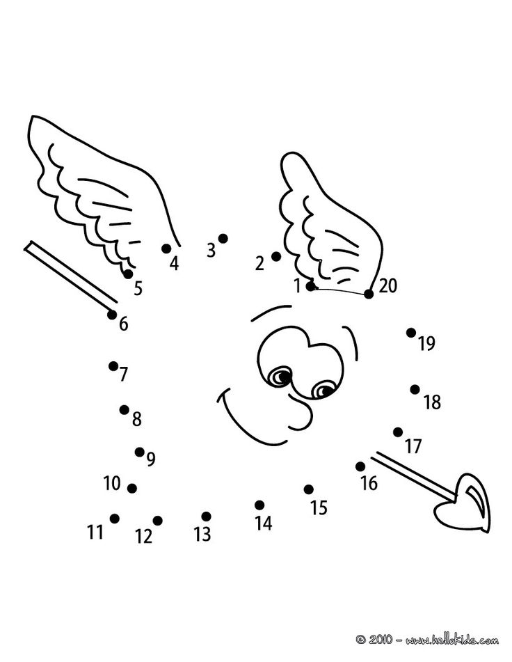 Arrow through the heart printable connect the dots game points ã relier facile coloriage de saint valentin coloriage coeur
