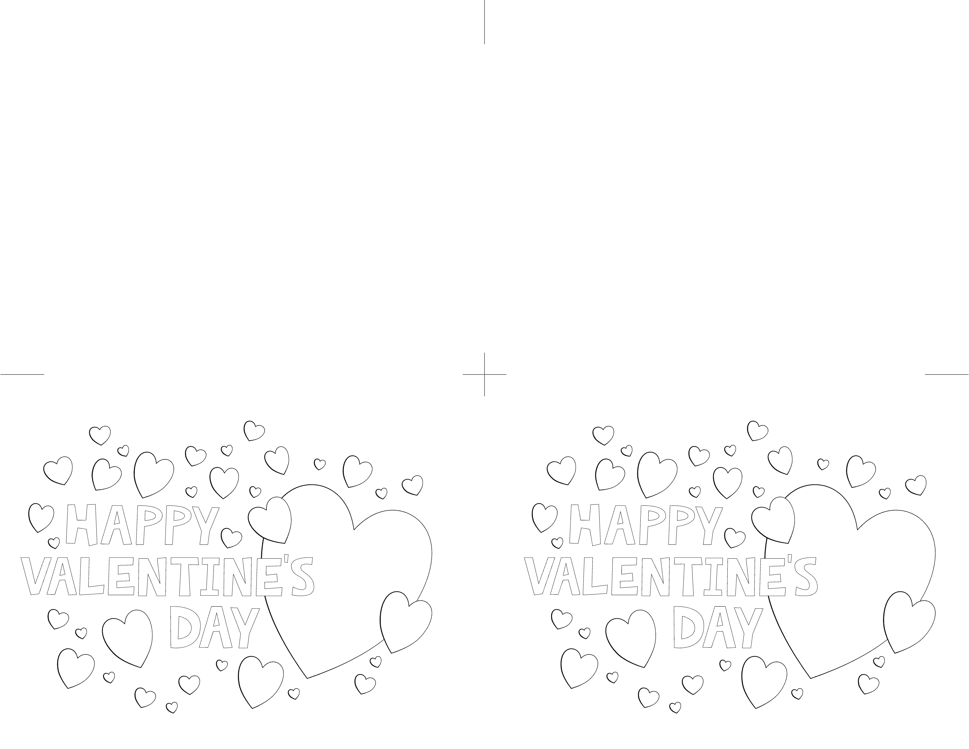 Printable valentine cards to color