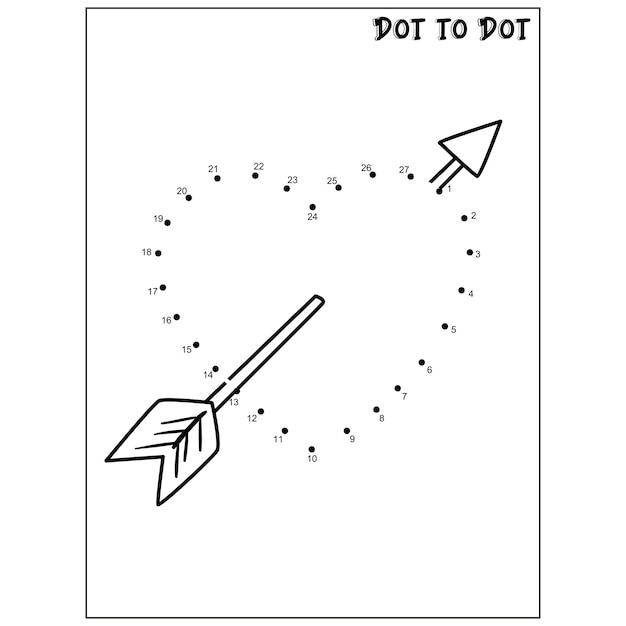 Premium vector valentines day dot to dot coloring page
