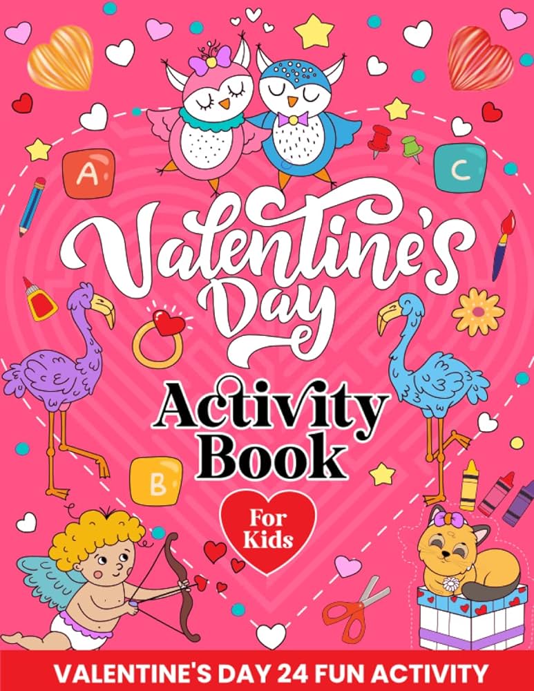 Valentines day activity book for kids fun and love
