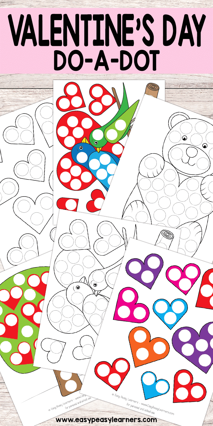 Valentines day do a dot printables
