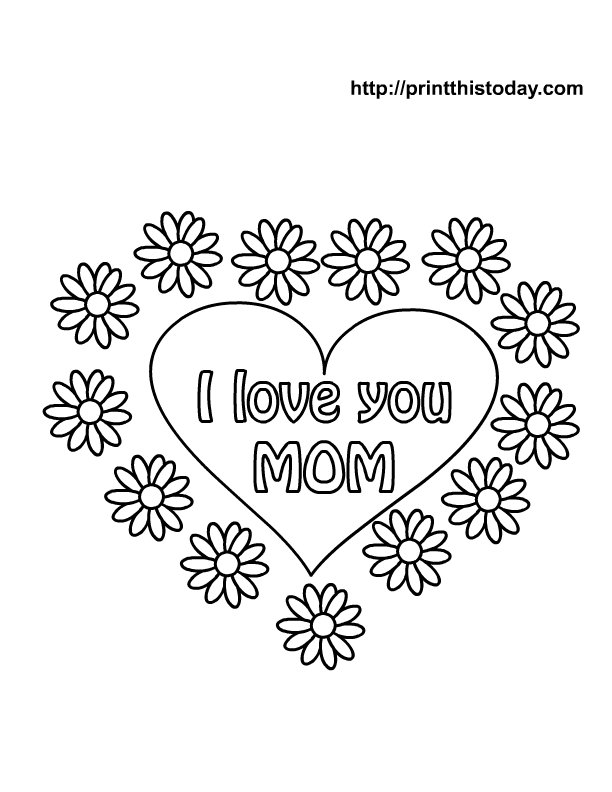 Free mothers day coloring pages printable print this today valentine coloring pages mothers day coloring pages mom coloring pages
