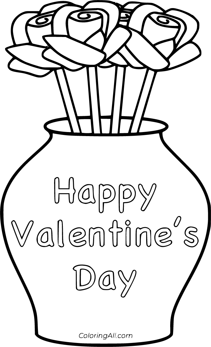 Happy valentines day coloring pages
