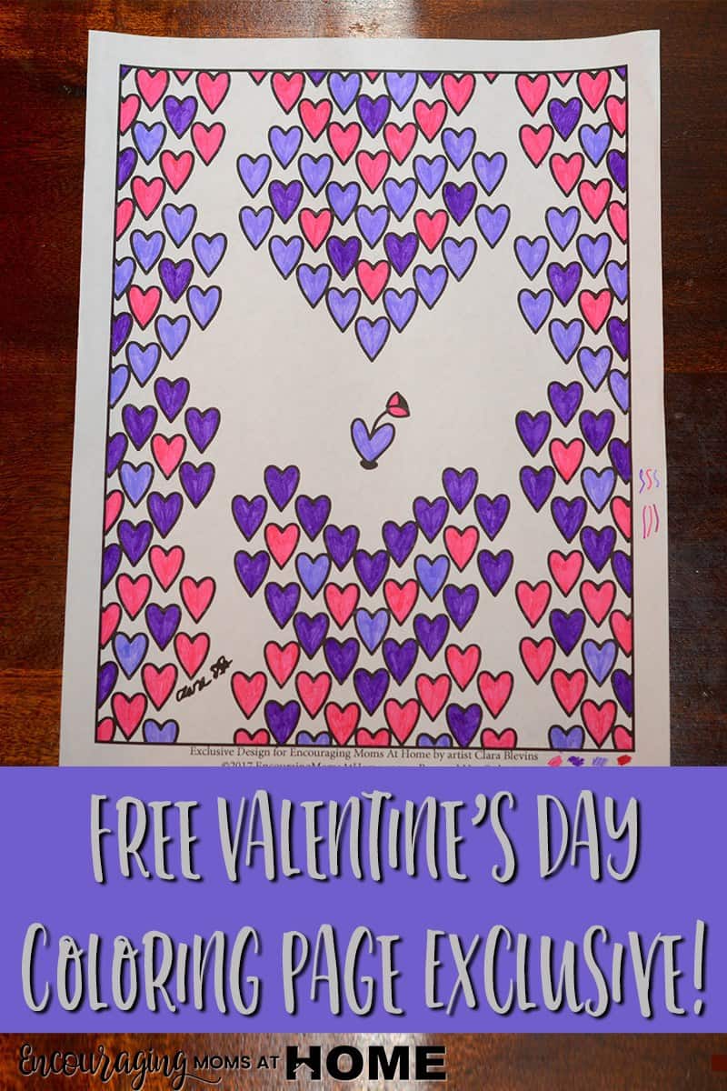 Exclusive free valentines day coloring page