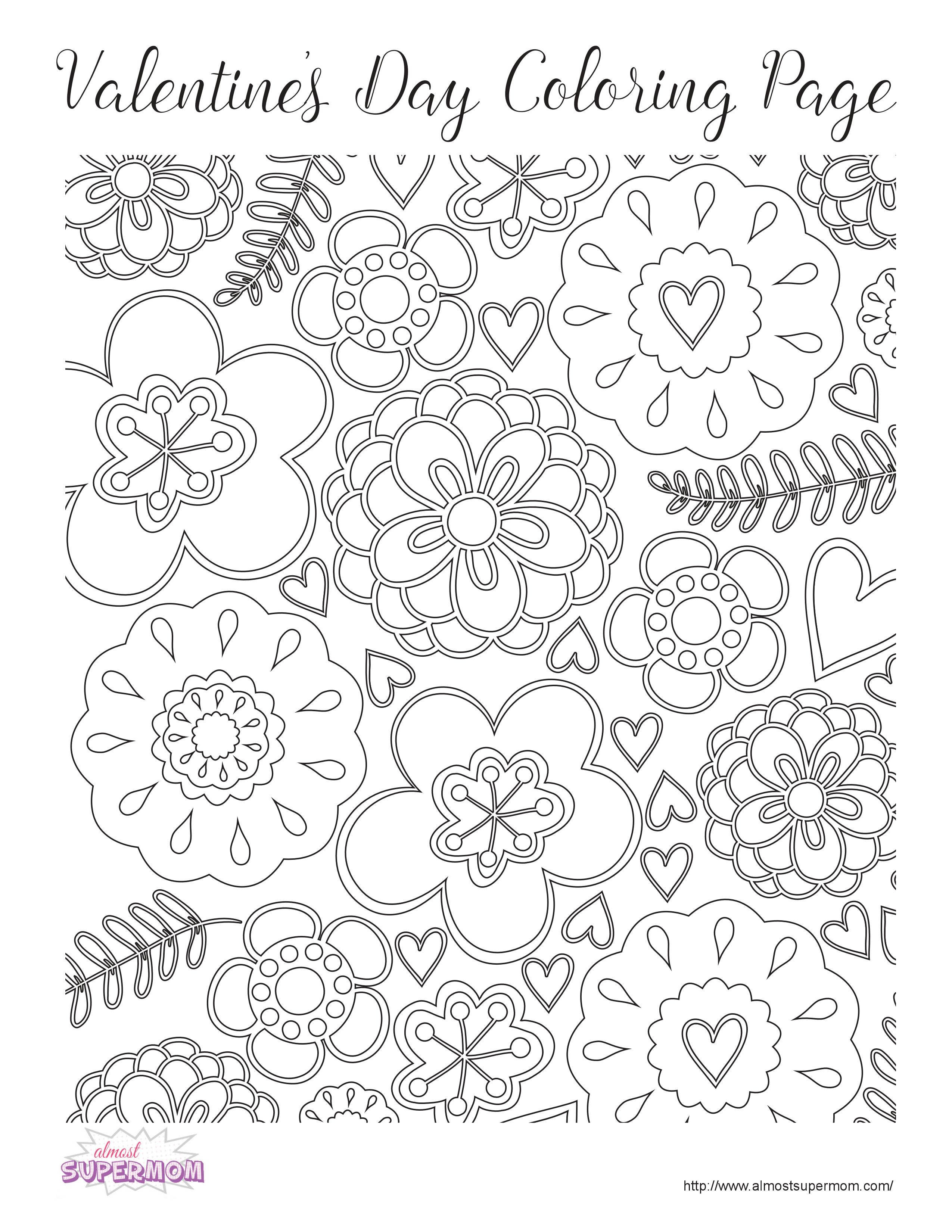 Free valentines day coloring pages for grown ups