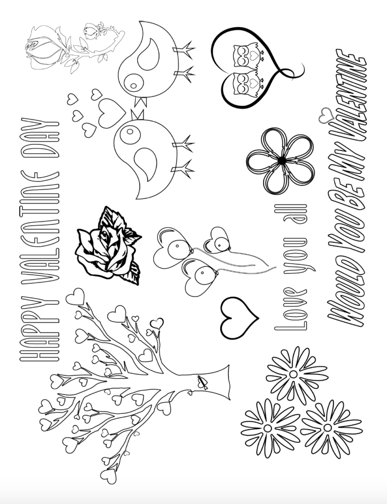 Have fun with free printable valentines day coloring pages