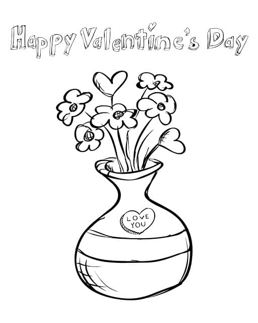 Valentines day kids printable coloring pages