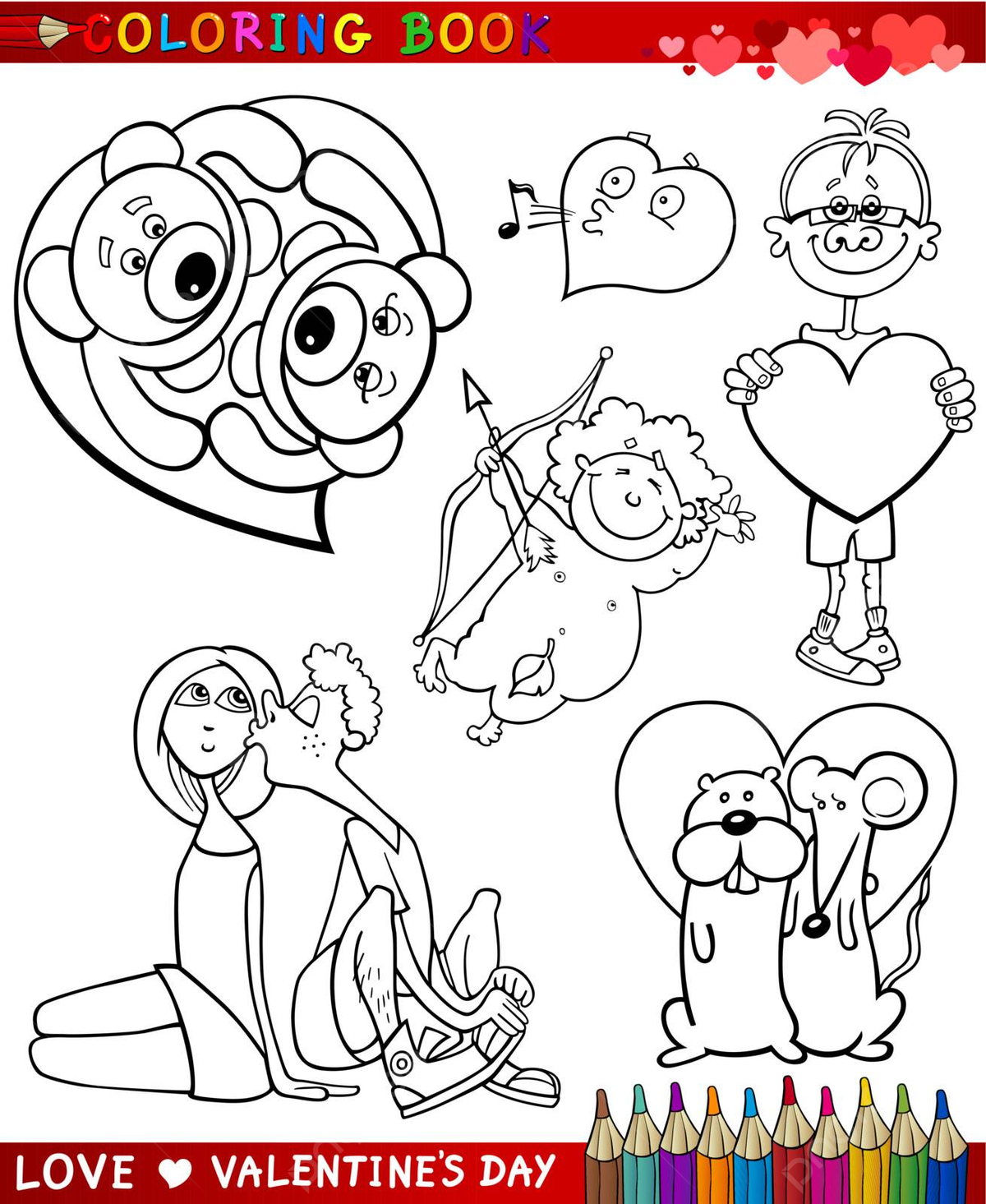 Valentine cartoon themes for coloring theme background funny vector theme background funny png and vector with transparent background for free download