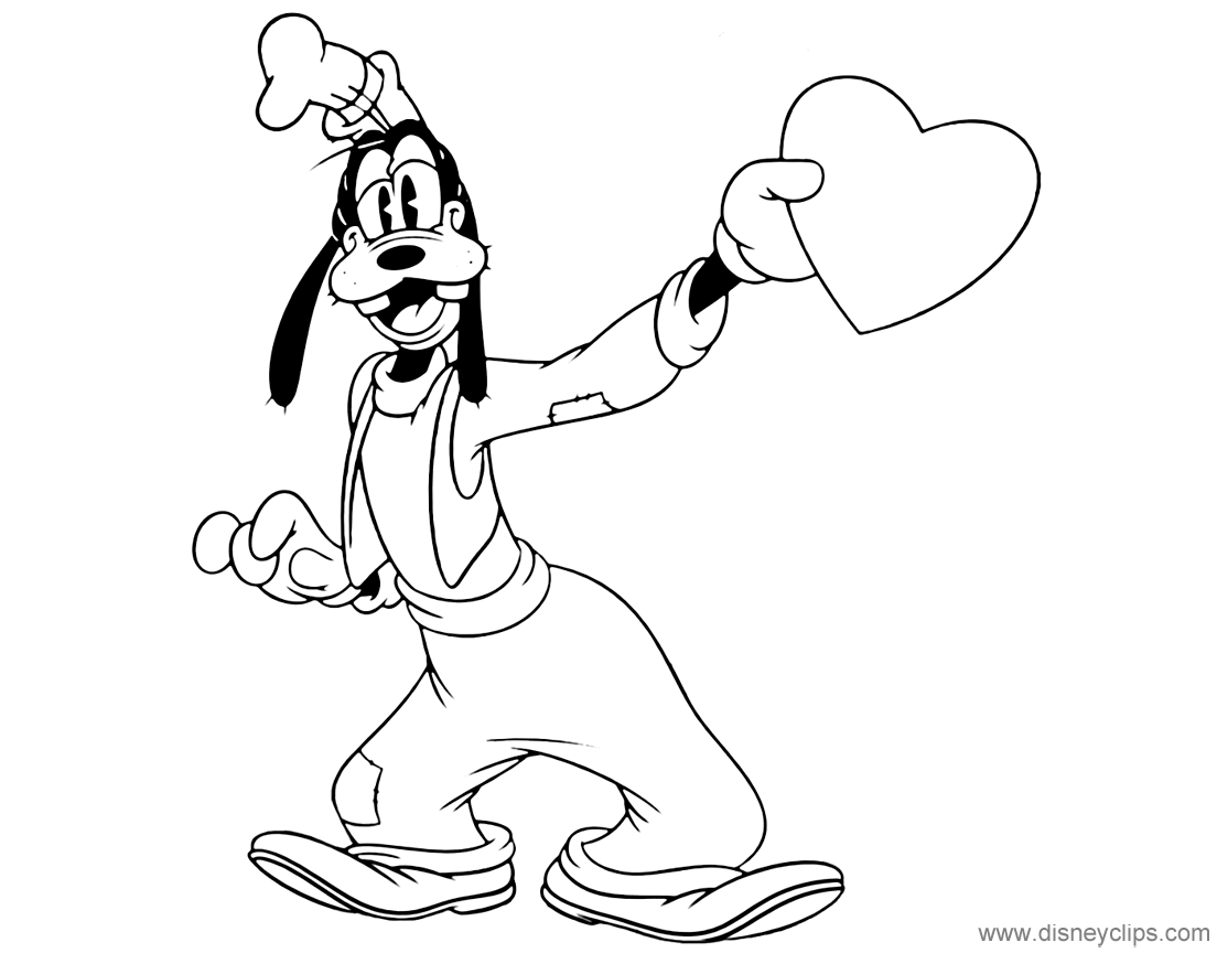 Disney valentines day coloring pages