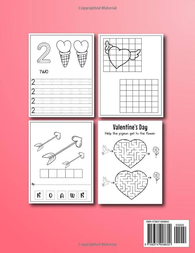 Valentine s day activity book for kids ages