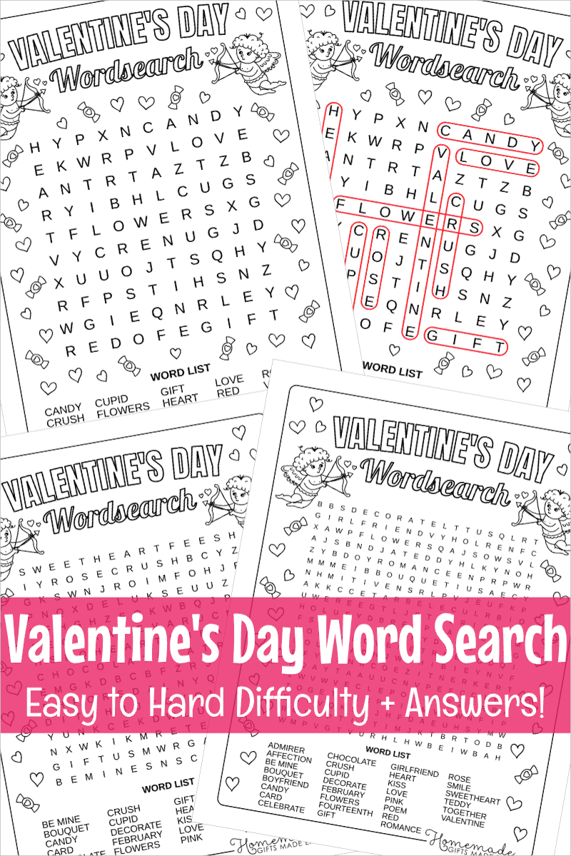 Free printable valentines day word search puzzles