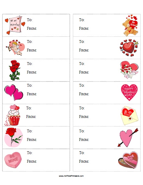Valentines day gift tags â free printable