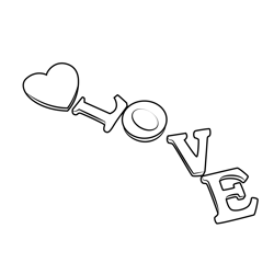 Love coloring page for kids
