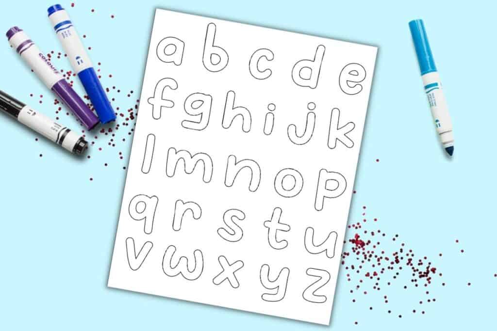 Free printable lowercase bubble letters alphabet