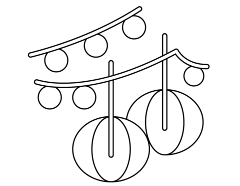 Valentines day decoration lantern balls coloring page free printable coloring pages