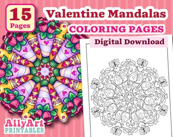 Valentine mandala coloring pages valentines day activities printable coloring pages art downloads