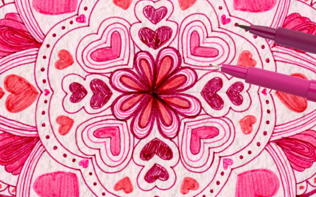 Mandala valentines day coloring page â faber